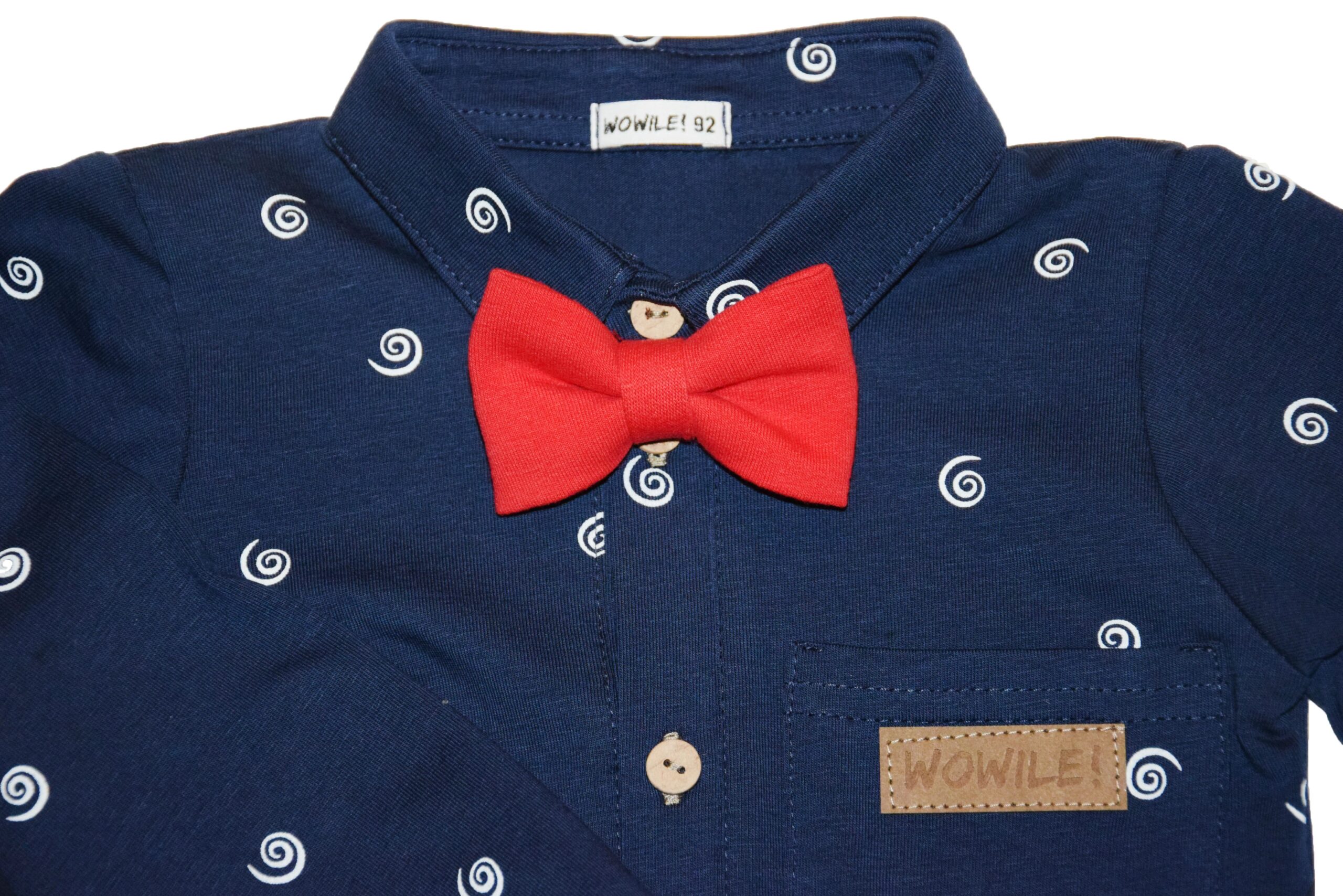 Koszula granatowa w ślimaczki