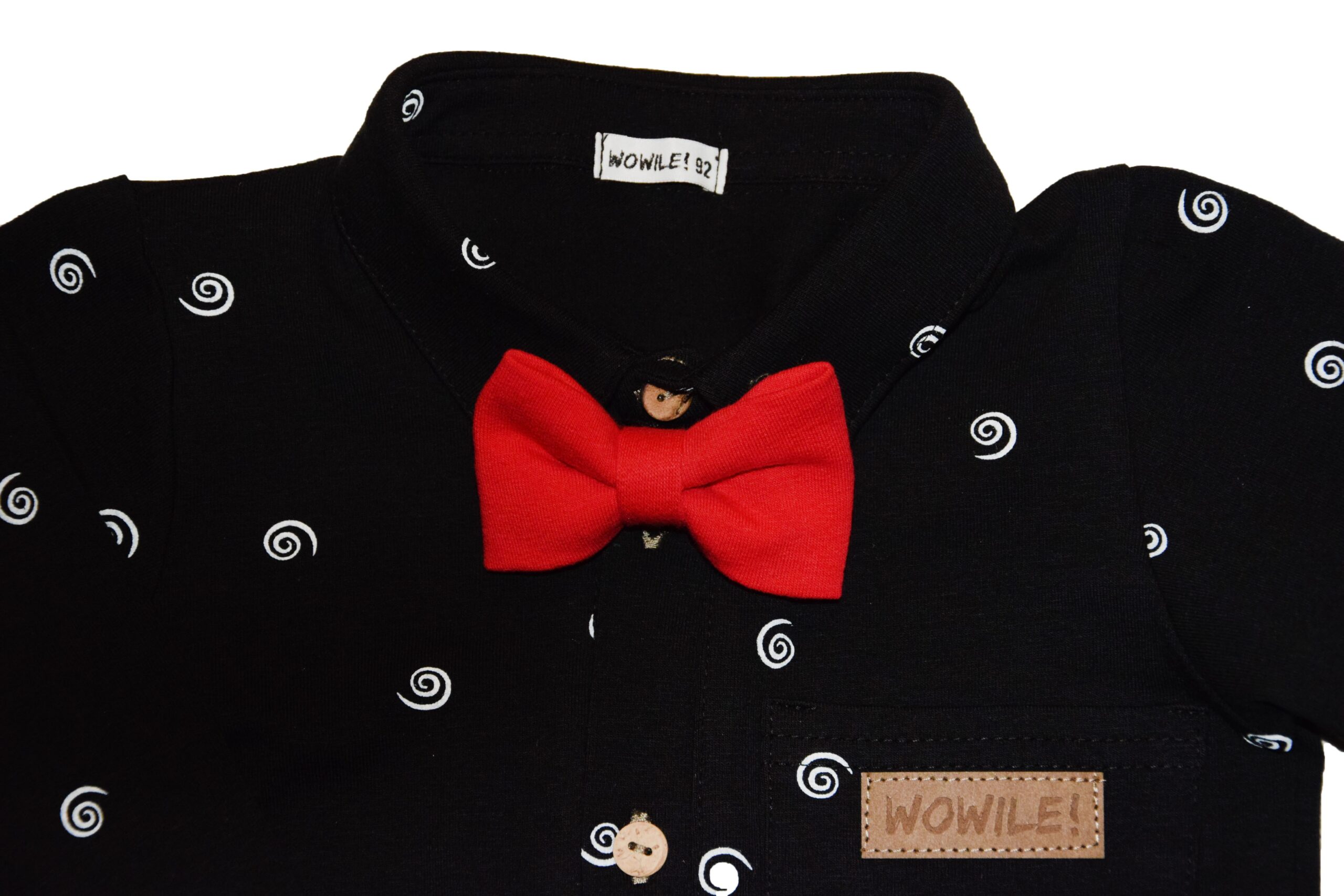 Koszula czarna w ślimaczki